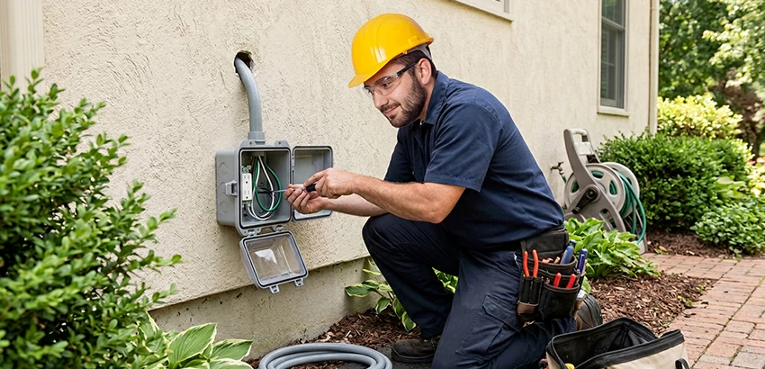Outdoor Outlet Installation on Vinyl Siding in Gardner
